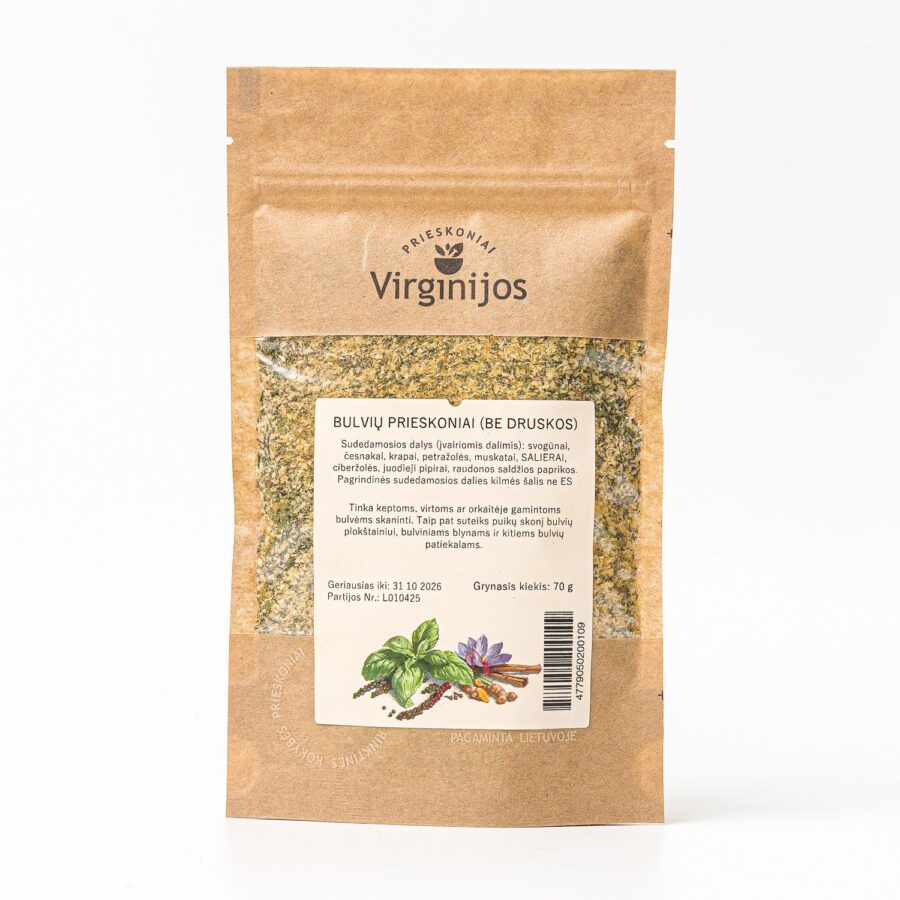 Bulvių prieskoniai be druskos 70g – produkto vaizdas